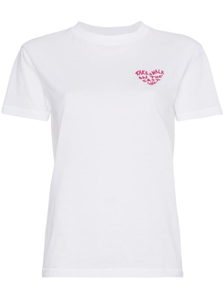 Ganni Embroidered East T-shirt - White