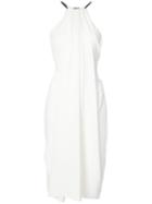 Halston Heritage - Halterneck Cocktail Dress - Women - Polyester/spandex/elastane - 8, White, Polyester/spandex/elastane