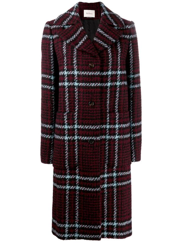 Mulberry Checked Coat - Red