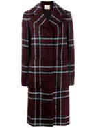 Mulberry Checked Coat - Red