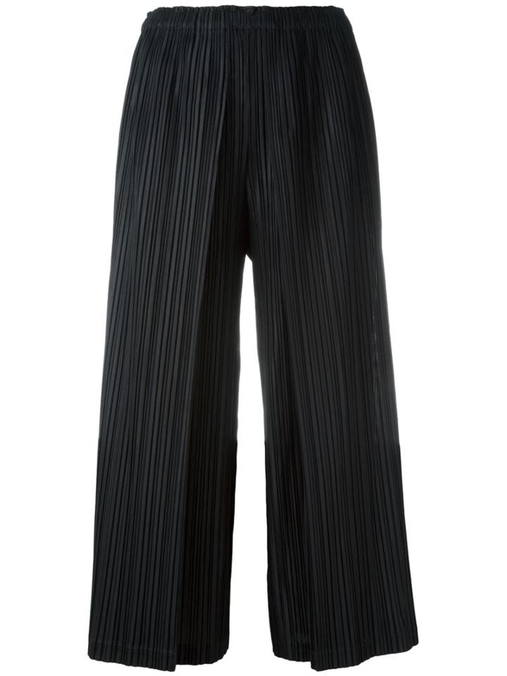 Pleats Please By Issey Miyake Pleated Culottes, Women's, Size: 4, Black, Polyester