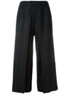 Pleats Please By Issey Miyake Pleated Culottes, Women's, Size: 4, Black, Polyester
