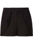 Elie Saab Tailored Ruffle Shorts, Women's, Size: 40, Black, Elastodiene/acetate/rayon