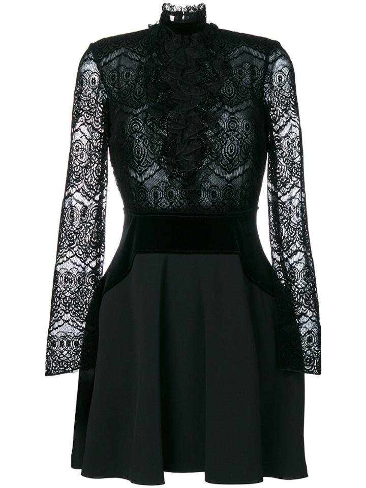 Giamba Frill Bib Mini Dress - Black