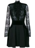 Giamba Frill Bib Mini Dress - Black