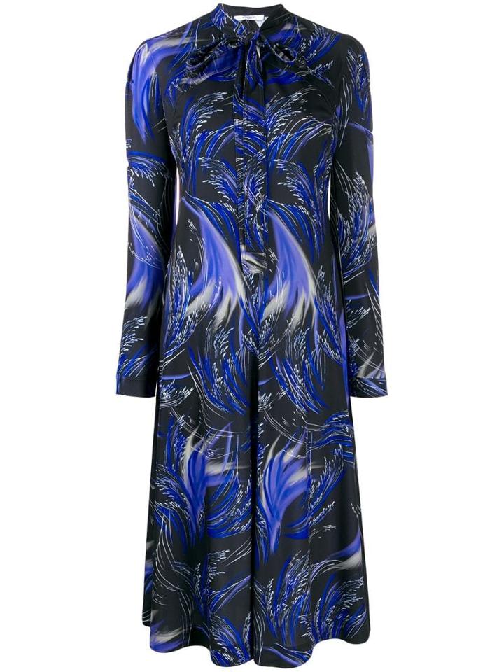 Givenchy Wave Print Midi Shirt Dress - Black