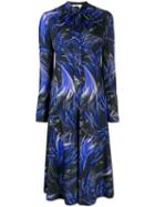 Givenchy Wave Print Midi Shirt Dress - Black