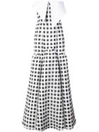 Natasha Zinko Gingham Strapless Maxi Dress - White