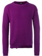 Raf Simons Distressed Jumper, Men's, Size: Large, Pink/purple, Virgin Wool