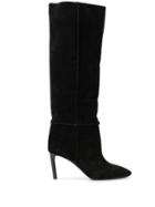 Saint Laurent Braided Trim Boots - Black