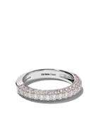 De Beers 18kt White Gold Db Darling Half Pavé Diamond Large Eternity