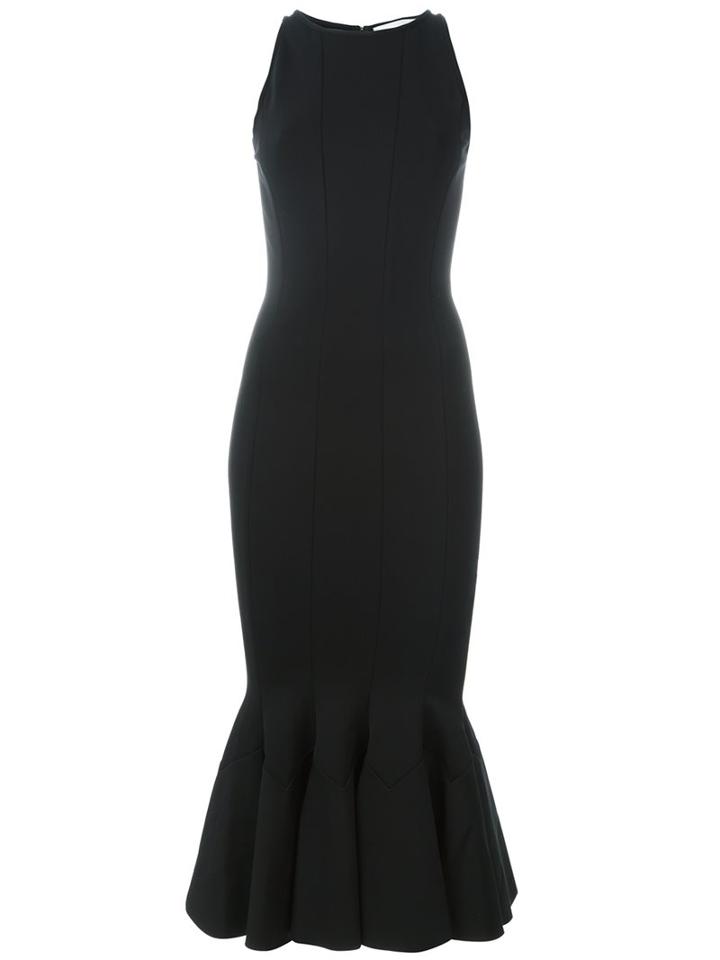 Victoria Beckham Sleeveless High Neck Dress, Women's, Size: 10, Black, Viscose/polyamide/spandex/elastane/polyurethane