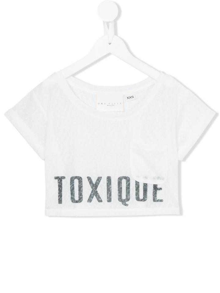 Une Fille - Toxique Print Top - Kids - Polyester - 8 Yrs, White