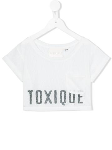 Une Fille - Toxique Print Top - Kids - Polyester - 8 Yrs, White