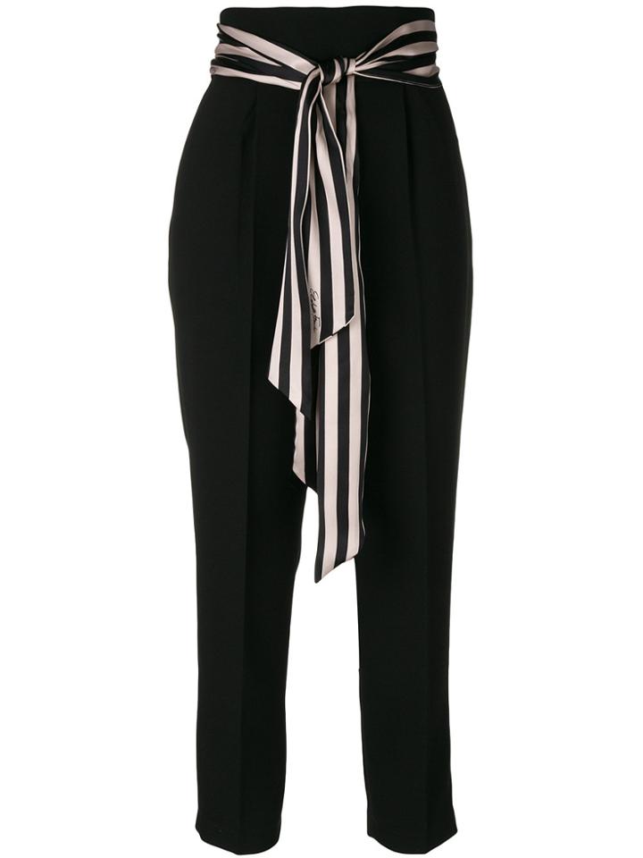 Elisabetta Franchi Scarf Waist Trousers - Black