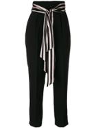 Elisabetta Franchi Scarf Waist Trousers - Black