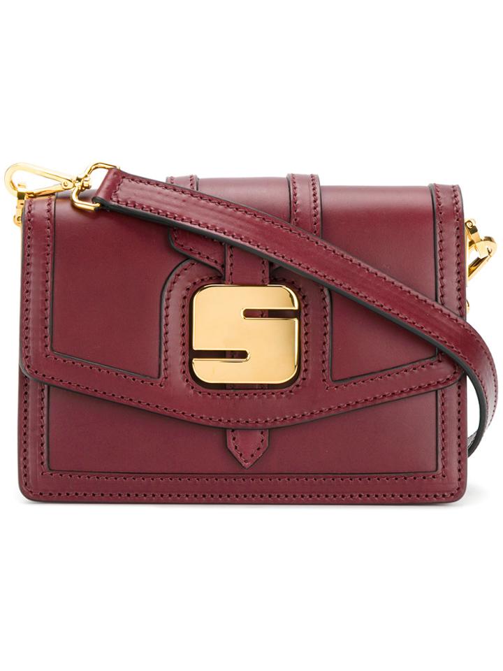 Serapian Logo Plaque Shoulder Bag - Red
