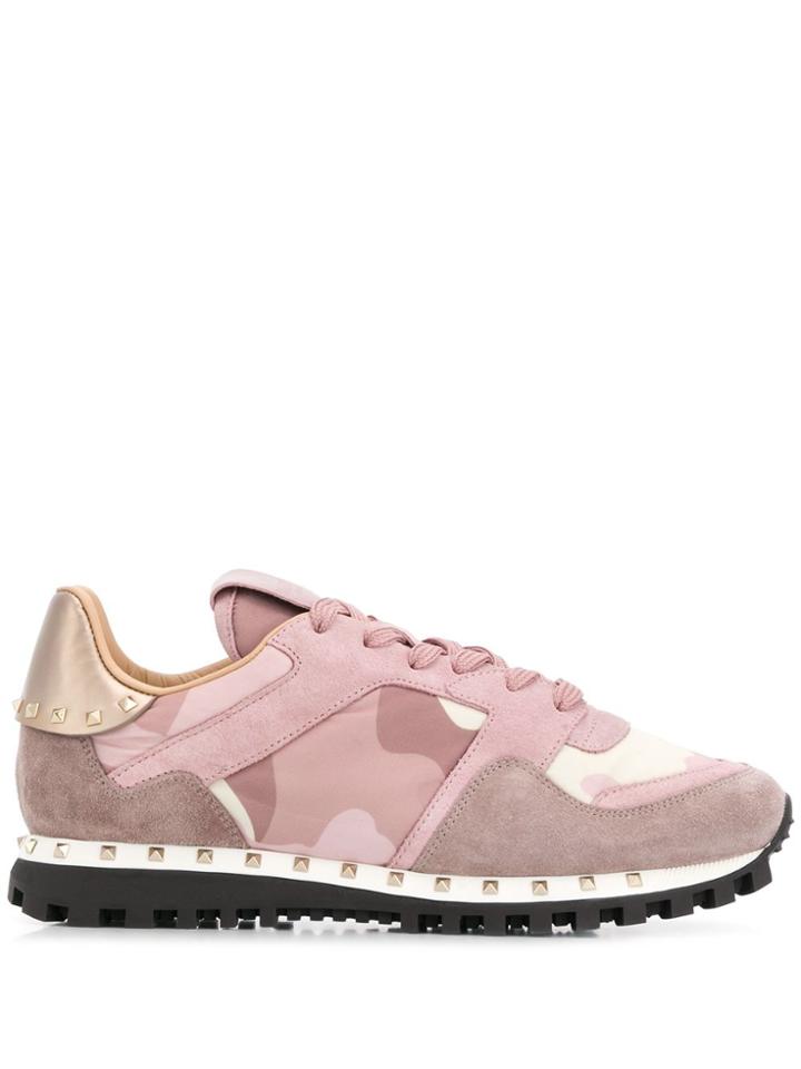 Valentino Valentino Garavani Camouflage Print Sneakers - Pink