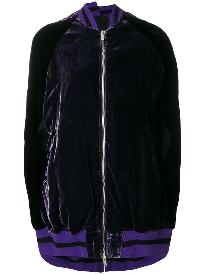Unravel Project Crew Neck Unravelled Detail Cape - Pink & Purple