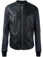 Rick Owens Band Collar Jacket, Men's, Size: 52, Black, Lamb Skin/cupro/viscose