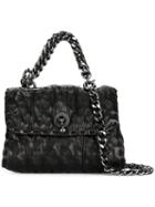 Ermanno Scervino Crinkle Effect Satchel Bag, Women's, Black