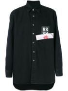 Raf Simons Logo Patch Denim Shirt - Black