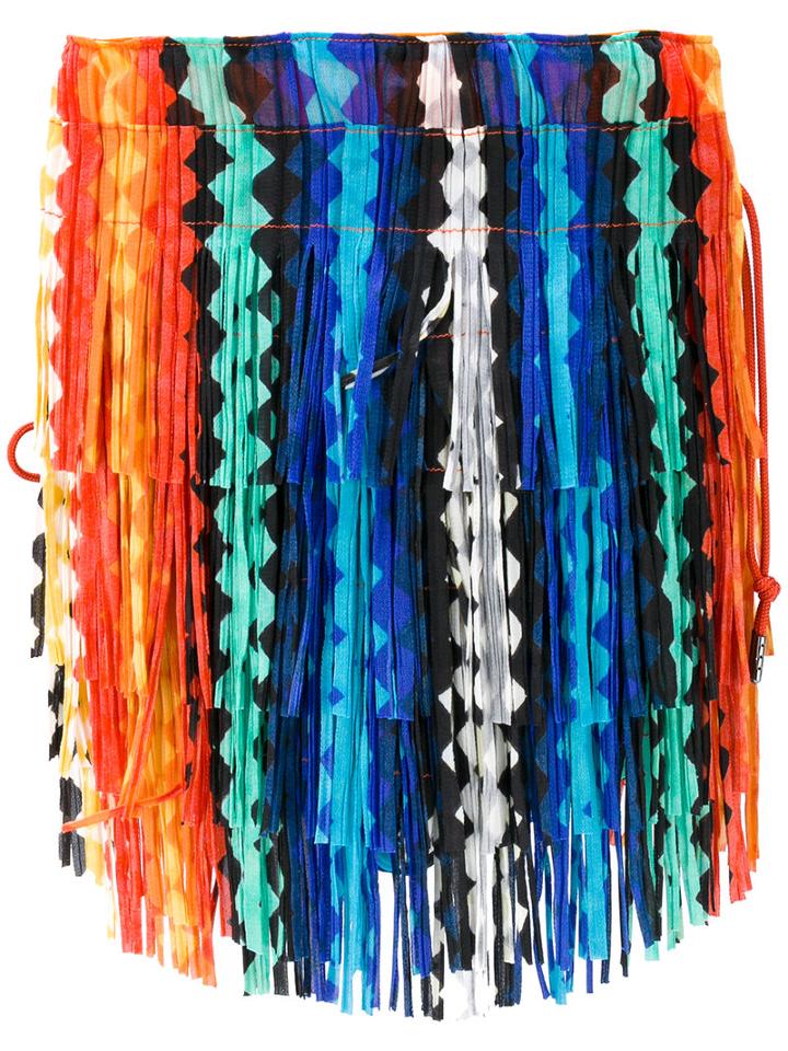 Pleats Please By Issey Miyake - Fringed Tote - Women - Cotton/polyester/brass - One Size, Cotton/polyester/brass
