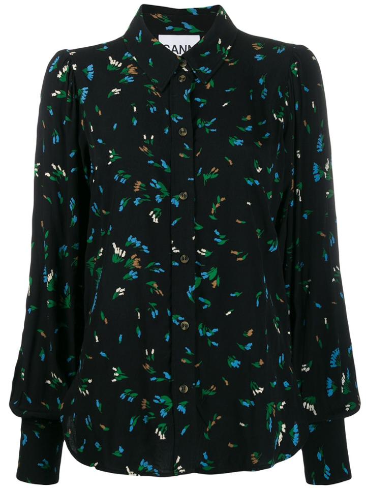 Ganni Floral Print Blouse - Blue