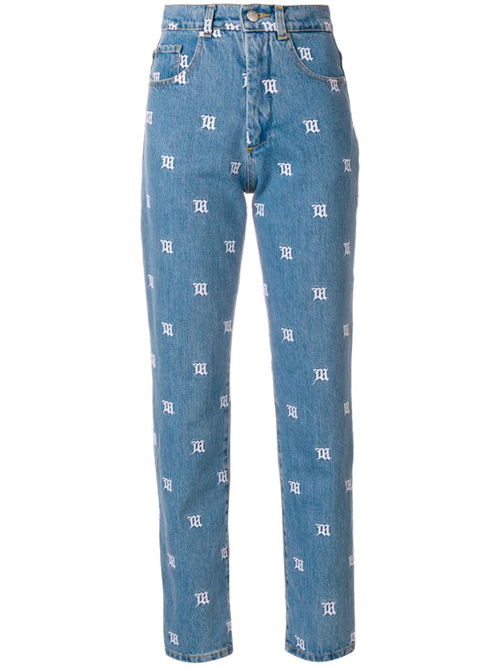 Misbhv Logo Embroidered Jeans - Blue