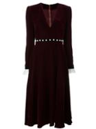 Philosophy Di Lorenzo Serafini Deep V-neck Dress, Women's, Size: 42, Red, Acetate/rayon/polyamide