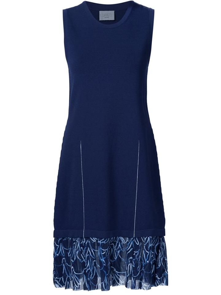 Grey Jason Wu Bunny Print Hem Knit Dress, Women's, Size: Large, Blue, Nylon/viscose