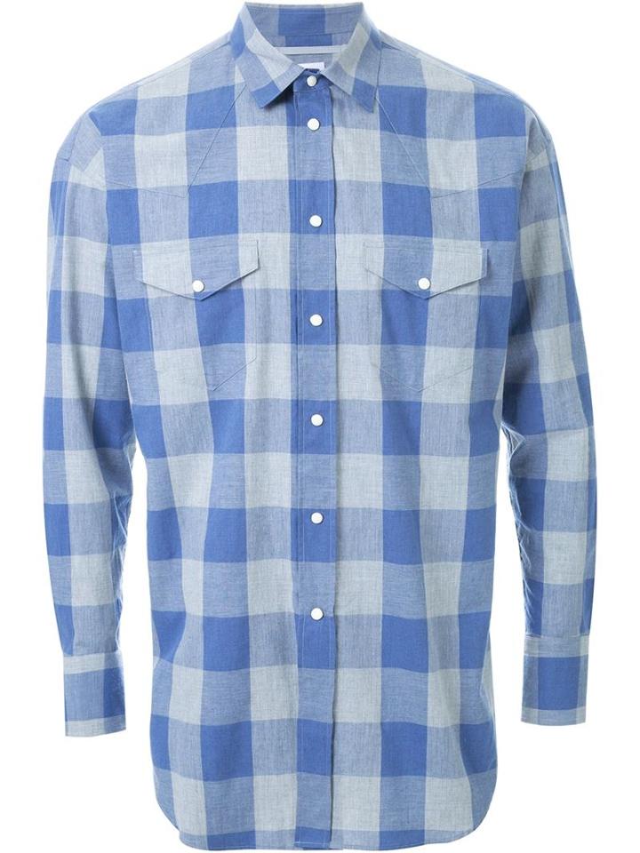 Cityshop Western Shirt, Men's, Size: Large, Blue, Cotton