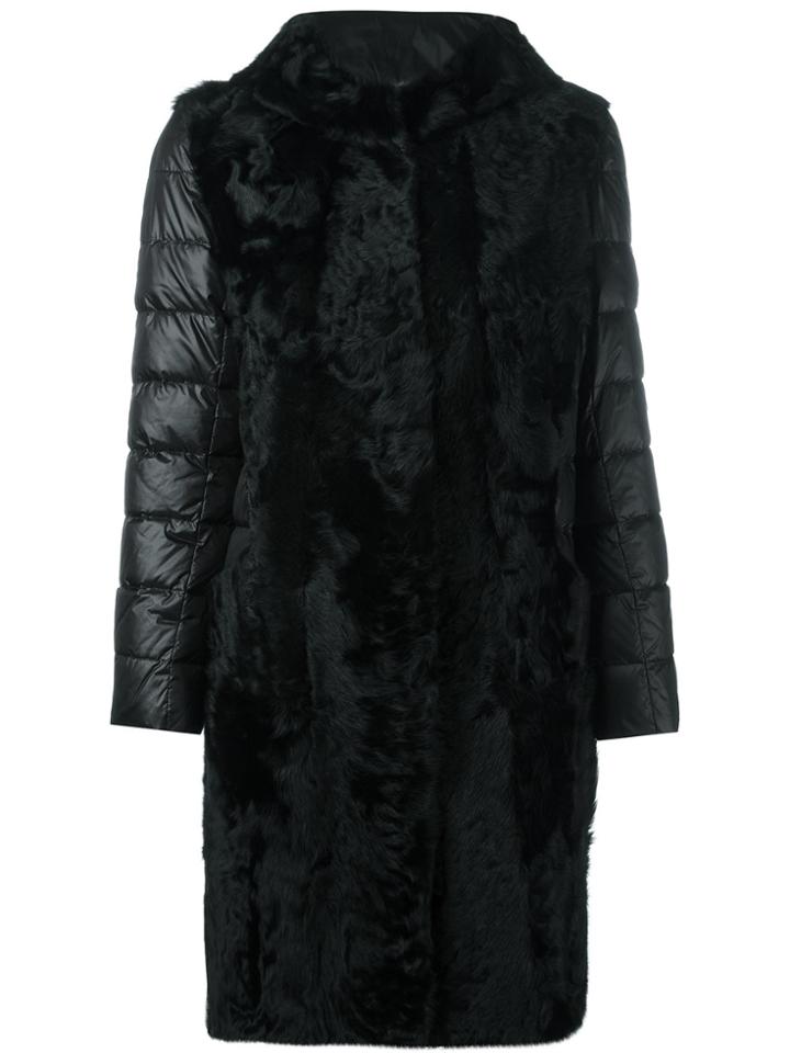 Liska Padded Sleeves Coat - Black