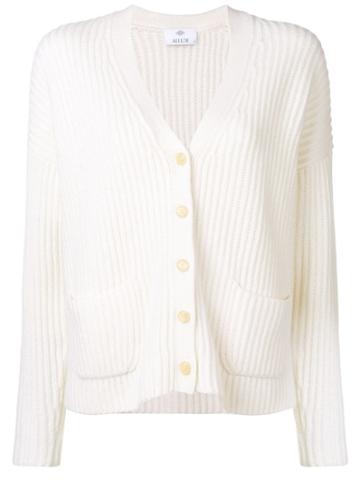Allude Ribbed Knit Cardigan - Neutrals