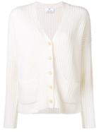 Allude Ribbed Knit Cardigan - Neutrals