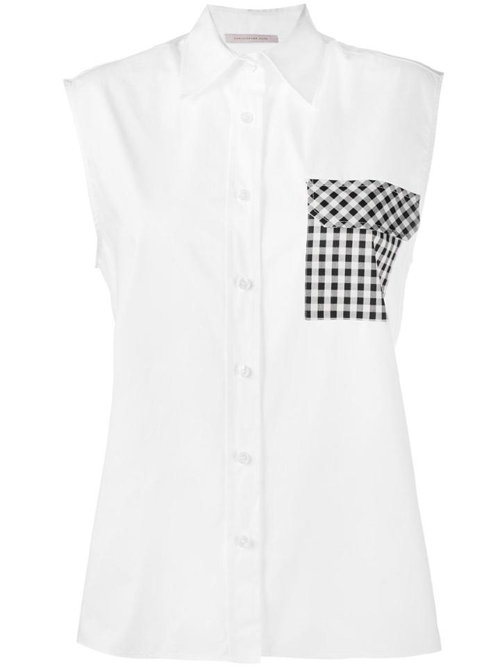 Christopher Kane Gingham Pocket Shirt - White