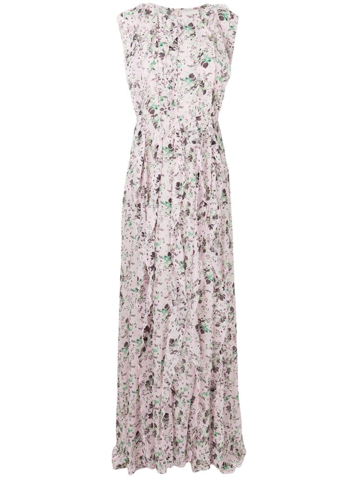 Giuseppe Di Morabito Floral Print Tiered Dress - Pink & Purple