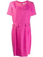Valentino Vintage 1980's Short-sleeve Midi Dress - Pink