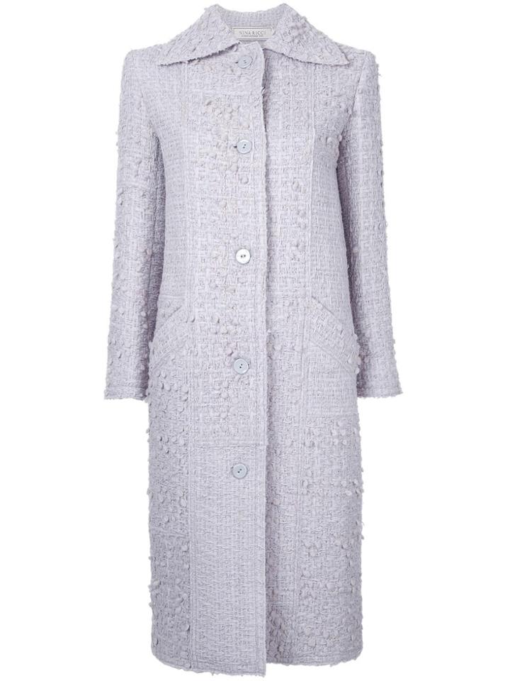 Nina Ricci Classic Long Coat - Pink & Purple