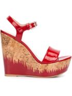 Stuart Weitzman Flame Sandals, Women's, Size: 10, Red, Patent Leather/cork