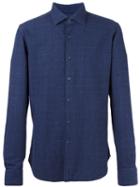 Xacus Checked Shirt, Men's, Size: 41, Blue, Cotton/polyamide/cashmere/wool