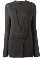 Les Copains Cardigan Tank Top Twin-set, Women's, Size: 44, Grey, Virgin Wool