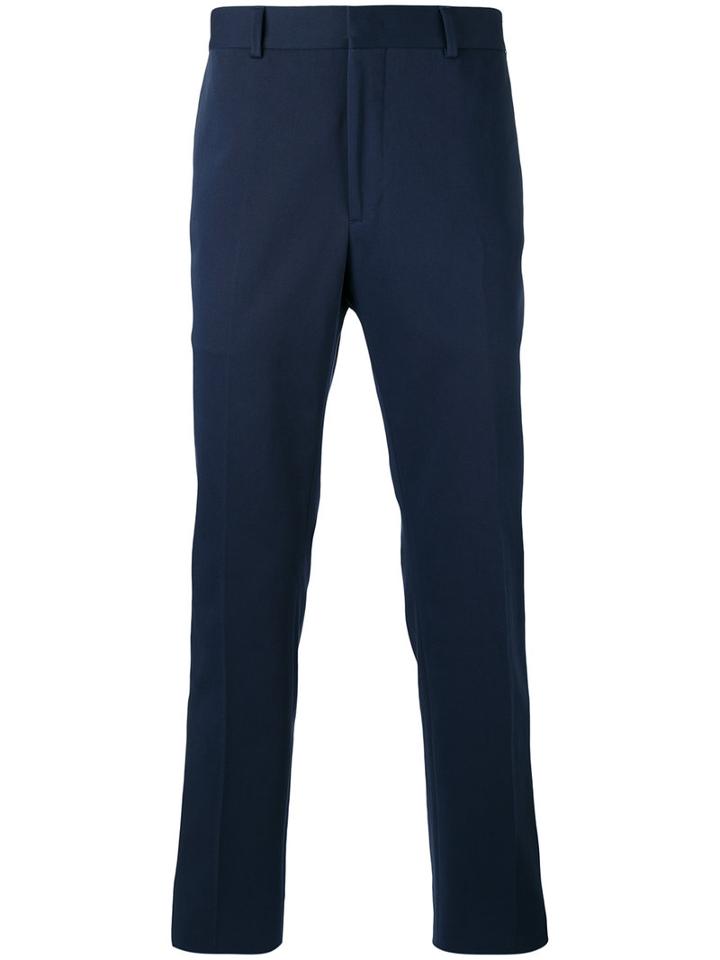 Fendi - Embroidered Face Tailored Trousers - Men - Cotton/spandex/elastane/viscose - 48, Blue, Cotton/spandex/elastane/viscose