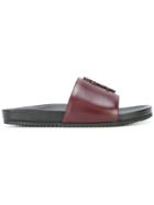 Saint Laurent Branded Slides - Red