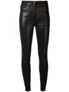 Versace Bimaterial Skinny Trousers, Women's, Size: 29, Black, Cotton/spandex/elastane