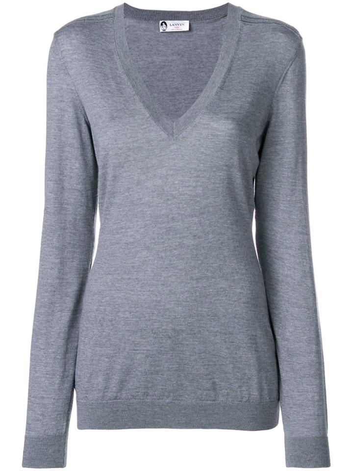 Lanvin V-neck Jumper - Grey