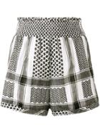 Cecilie Copenhagen - Keffiyeh High Waisted Shorts - Women - Cotton - 1, Women's, White, Cotton