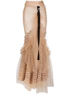 Dsquared2 Ruffled Tulle Long Skirt - Nude & Neutrals