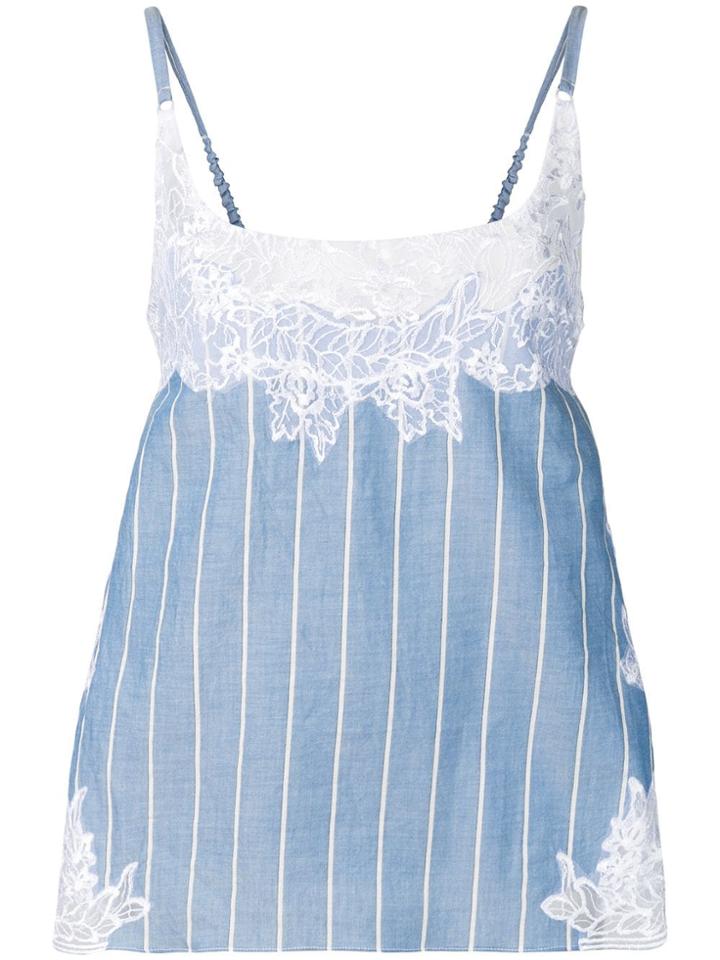 Ermanno Scervino Embroidered Striped Vest - Blue