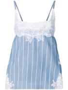 Ermanno Scervino Embroidered Striped Vest - Blue